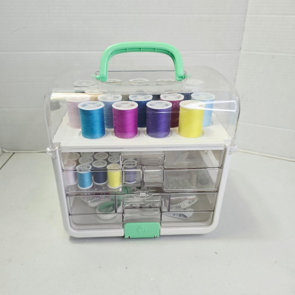 Singer Sew-It-Goes Sewing Kit & Craft Organizer White Portable Storage Case